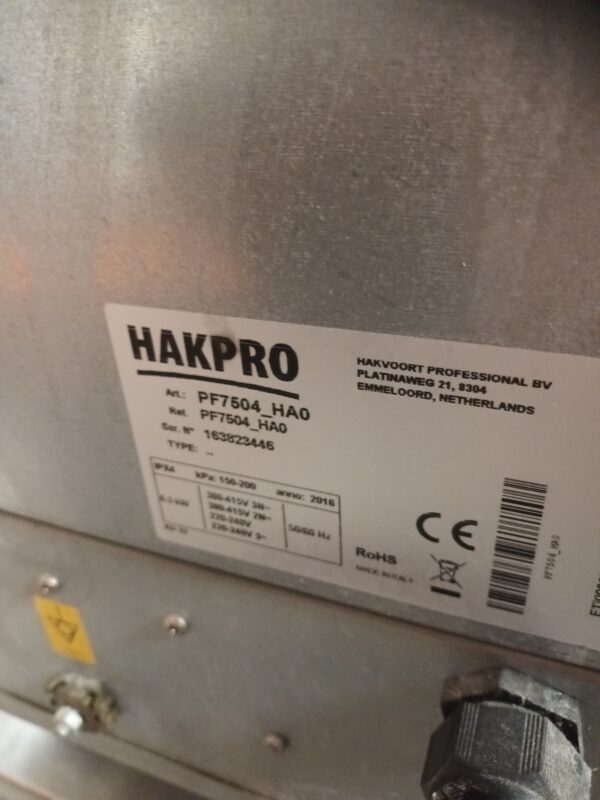 Hakpro heteluchtoven met bevochtiging  Type PF 7504 - Afbeelding 6